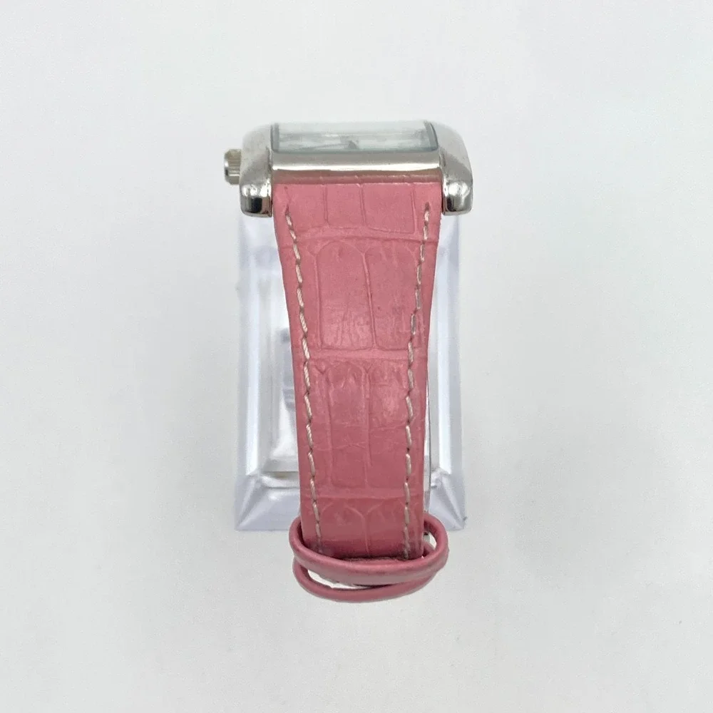 Sterling Signatures Women's Watch 28mm Silver 925 MOP Dial Leather New Battery